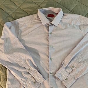 Alfani purple and white mens casual dress shirt